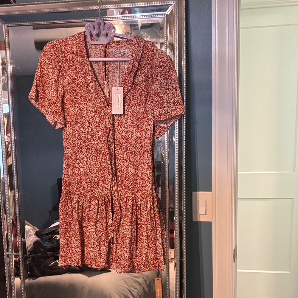 La Vie En Rose Red Floral Adelina Dress
